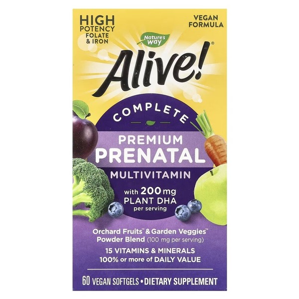 Комплекс для здоров'я матері та дитини Nature's Way Alive! Premium Prenatal, 60 капсул