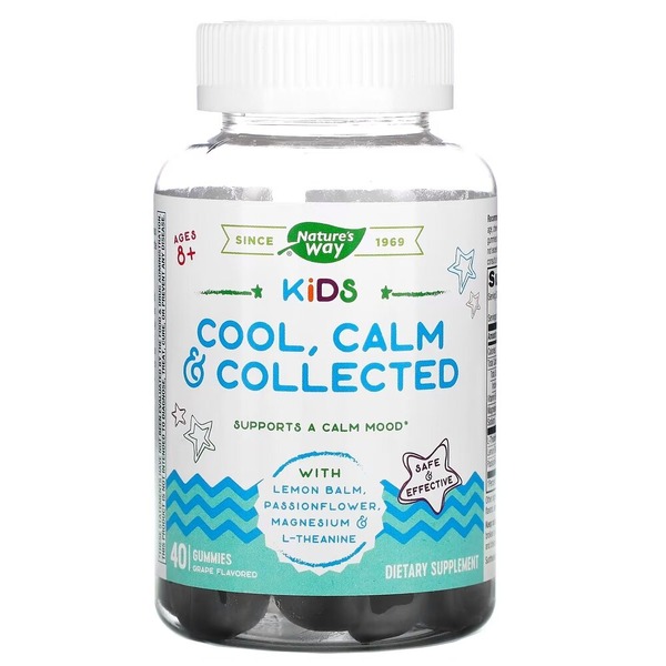 Меліса, пасифлора, магній та L-теанін Nature's Way Kids Cool, Calm & Collected, 40 желейок для дітей