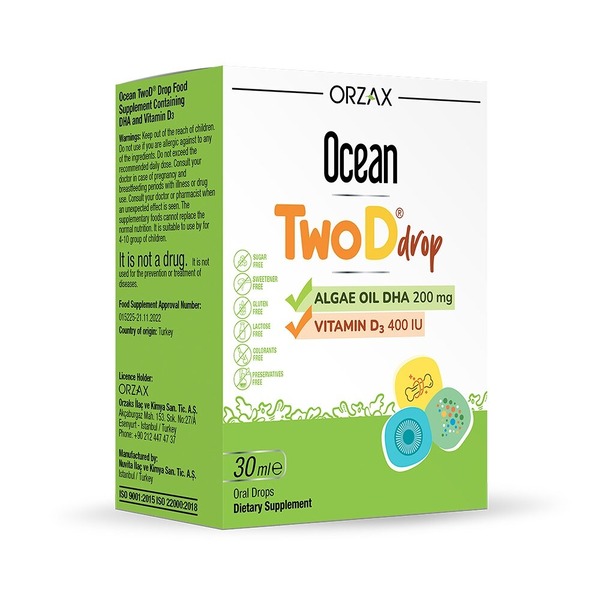 DHA и витамин D3 Orzax Ocean TwoD Drop, 30 мл для детей