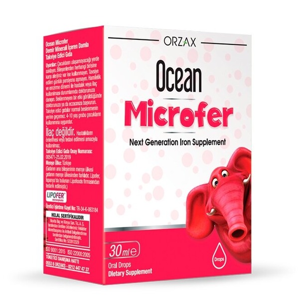 Мікрокапсульоване залізо Orzax Ocean Microfer Drop, 30 мл для щоденних потреб дітей у залізі