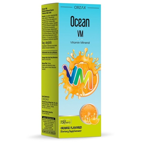 Рідкі вітаміни і мінерали Orzax Ocean VM, 150 мл