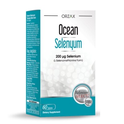 Селен Orzax Ocean Selenium 200 mcg, 60 таблеток для підтримки щитовидної залози та імунної системи