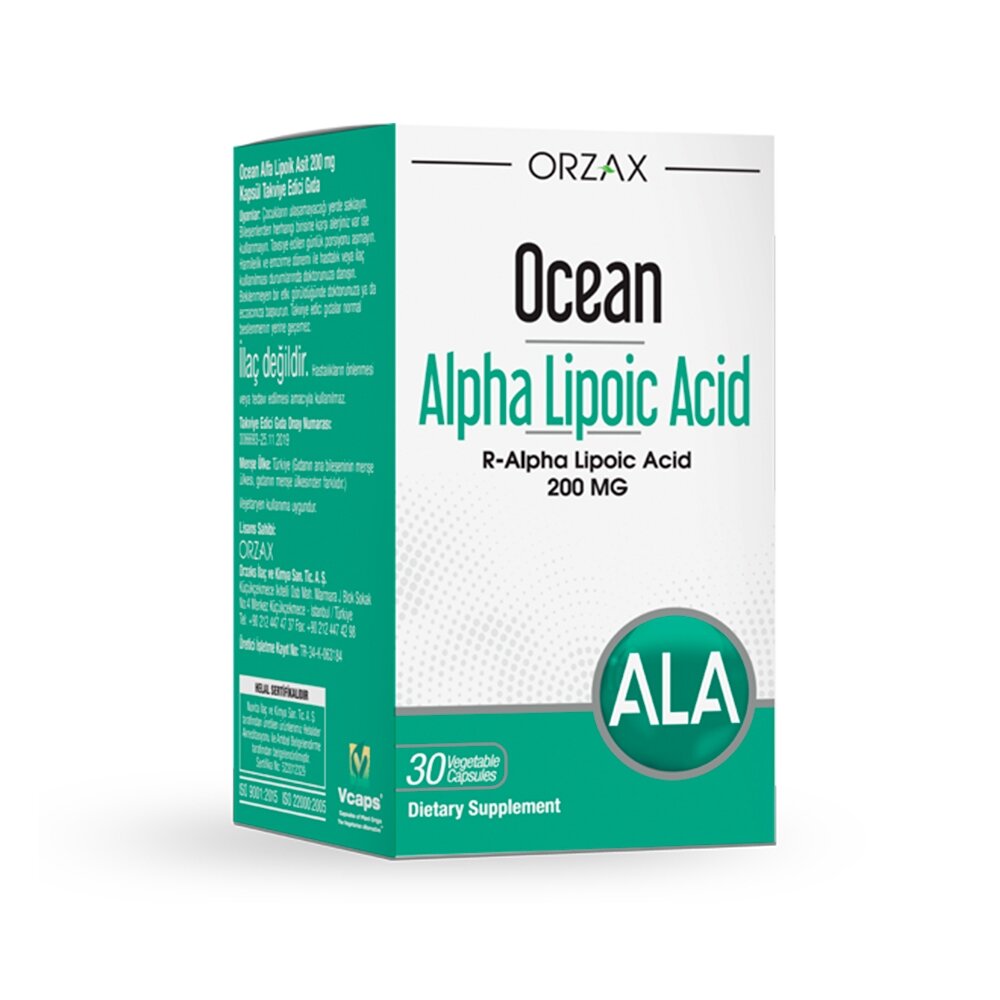 Альфа-ліпоєва кислота Orzax Ocean Alpha Lipoic Acid 200 mcg, 30 капсул