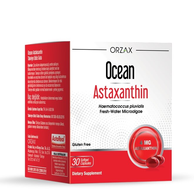 Астаксантин Orzax Ocean Astaxanthin, 30 капсул для підтримки очей, шкіри