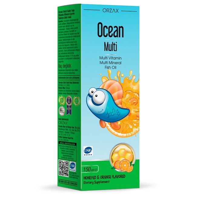 Рідкі вітаміни та мінерали для дітей Orzax Ocean Multi Syrup