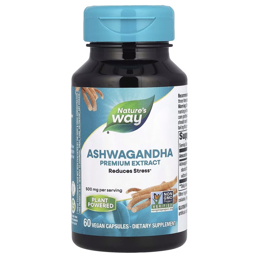 Ашваганда Nature's Way Ashwagandha, 60 вегакапсул для поддержки общего самочувствия