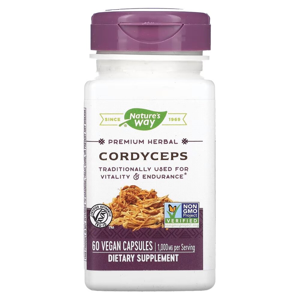 Кордицепс Nature's Way Cordyceps, 60 капсул для поддержки жизненного тонуса
