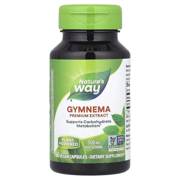 Екстракт листя джімнеми Nature's Way Gymnema 500 mg, 60 вегакапсул для зниження тяги до солодкого