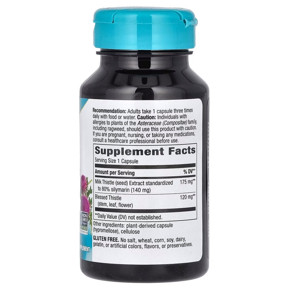 Екстракт насіння розторопші Nature's Way Milk Thistle, 60 вегакапсул для підтримки печінки. Фото 2