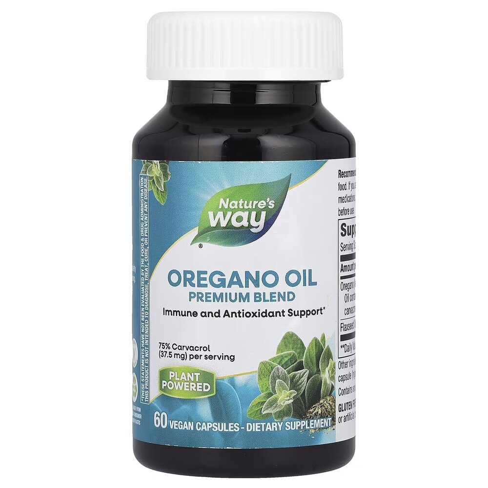 Олія орегано Nature's Way Oregano Oil Premium Blend, 60 вегакапсул для підтримки імунної системи