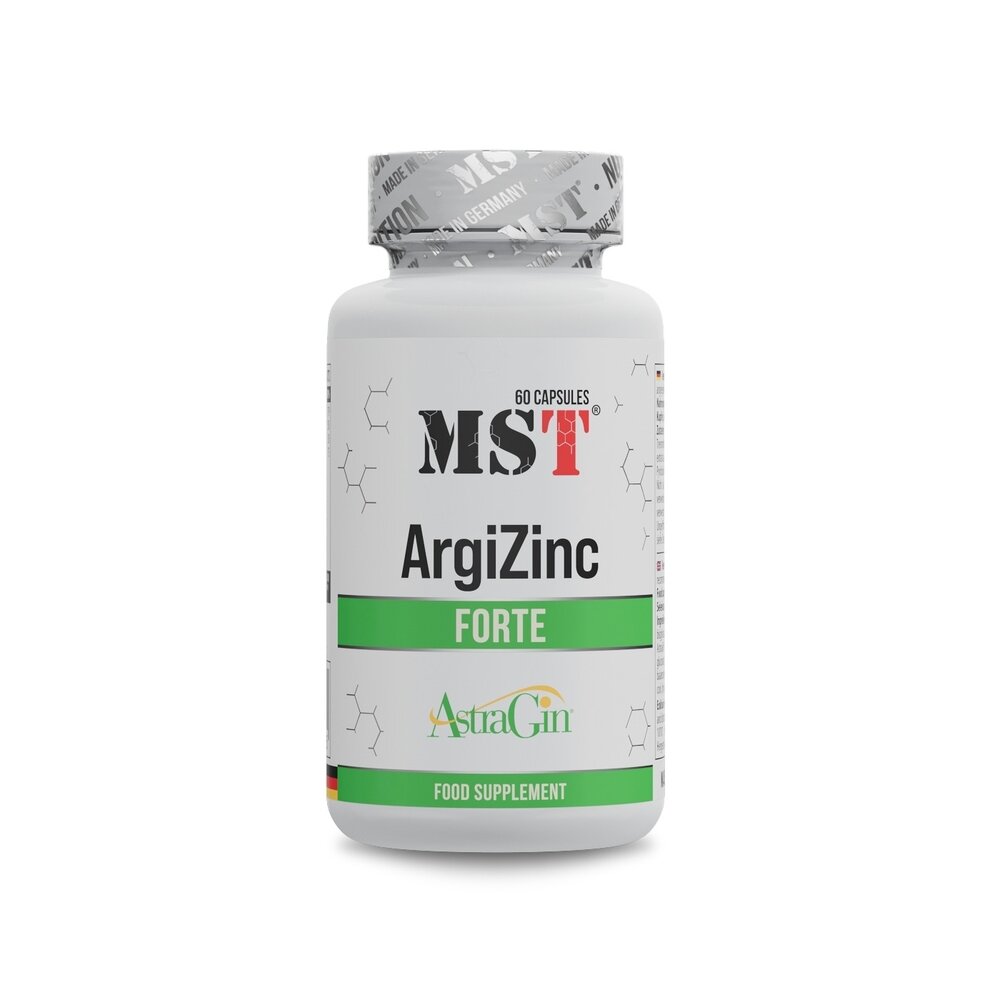 L-аргінін, цинк MST Nutrition ArgiZinc Forte, 60 капсул для підтримки загального самопочуття