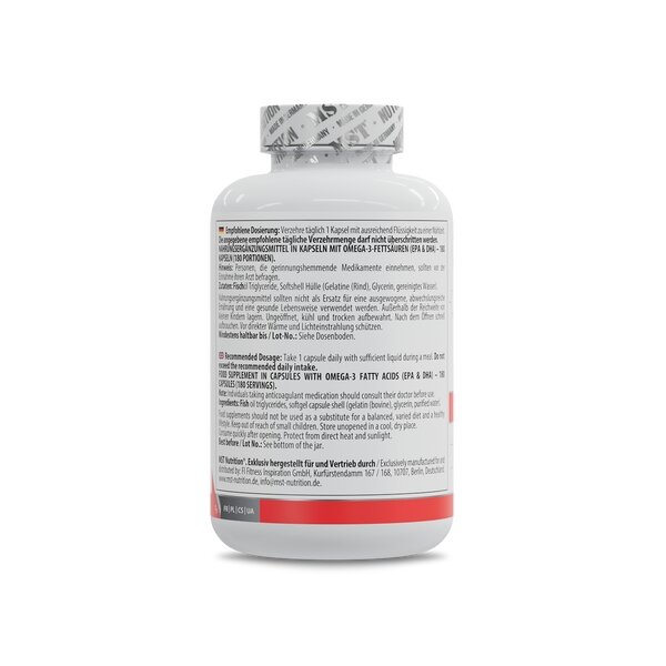 Омега-3 MST Nutrition Omega 3 Triglyceride 75%, 180 капсул для підтримки серцево-судинної системи. Фото 3