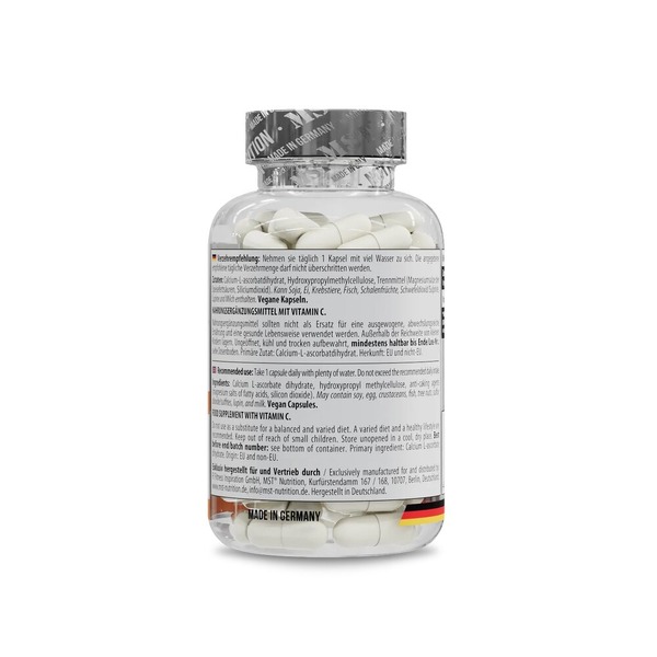 витамин C MST Nutrition Vitamin C (Calcium L-ascorbate), 90 капсул в форме кальция L-аскорбата. Фото 3