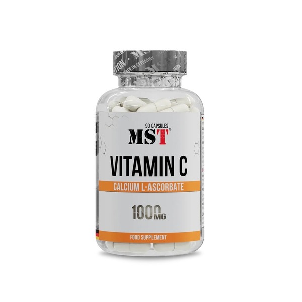 витамин C MST Nutrition Vitamin C (Calcium L-ascorbate), 90 капсул в форме кальция L-аскорбата