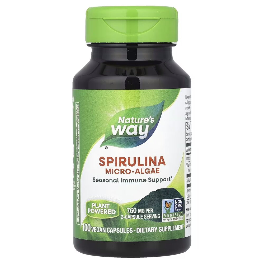 Спіруліна Nature's Way Spirulina Micro-Algae, 100 вегакапсул