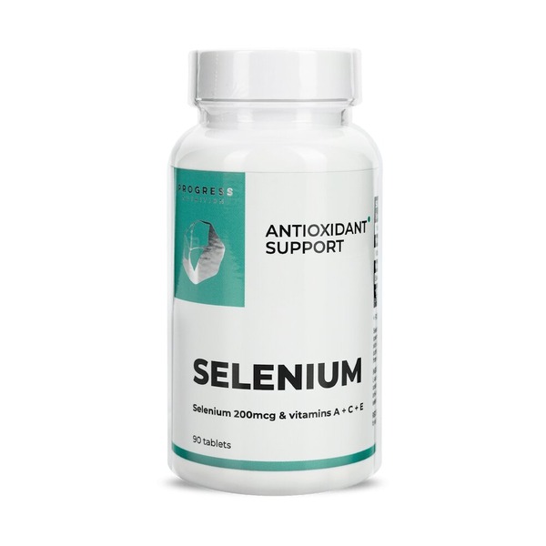 Селен Progress Nutrition Selenium 200 mcg, 90 таблеток для поддержки иммунной системы