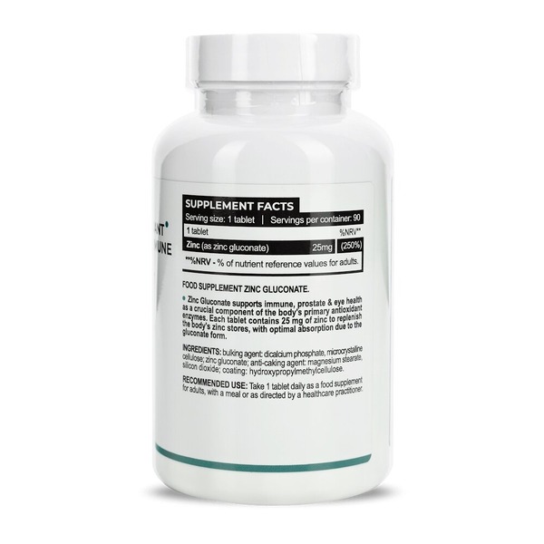 Цинк глюконат Progress Nutrition Zinc Gluconate 25 mg, 90 таблеток для поддержки иммунной системы. Фото 2