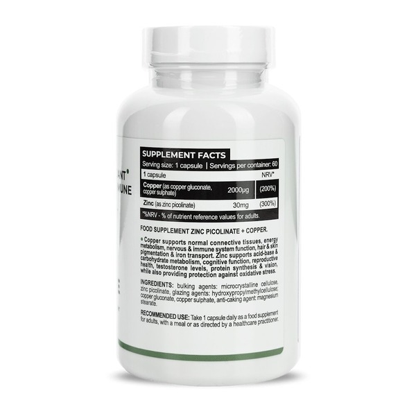 Цинк пиколинат Progress Nutrition Zinc Picolinate 30 mg + Copper, 60 капсул для поддержки иммунной системы. Фото 2