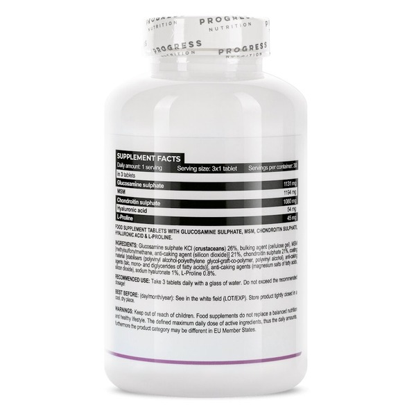 Комплексний хондропротектор Progress Nutrition Glucosamine Chondroitin MSM Complex, 90 таблеток. Фото 2