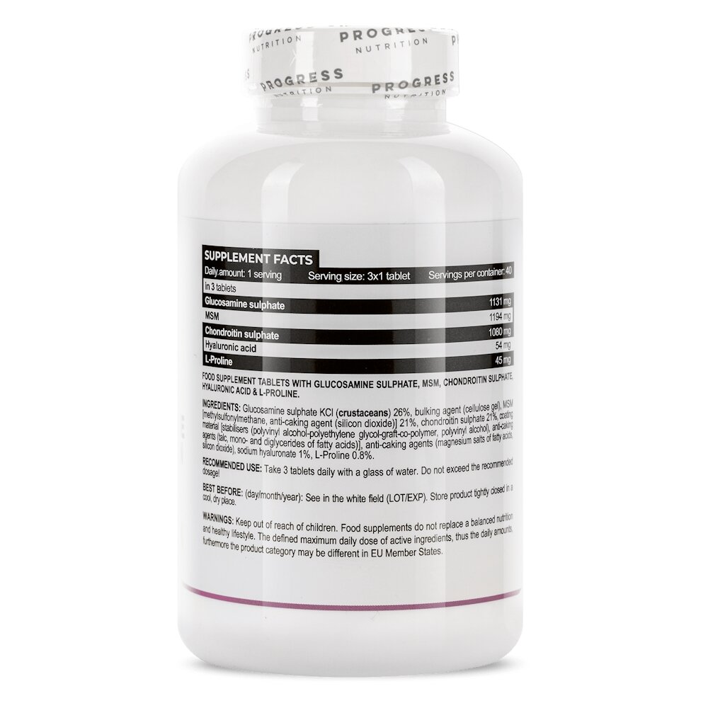 Комплексний хондропротектор Progress Nutrition Glucosamine Chondroitin MSM Complex, 120 таблеток. Фото 2
