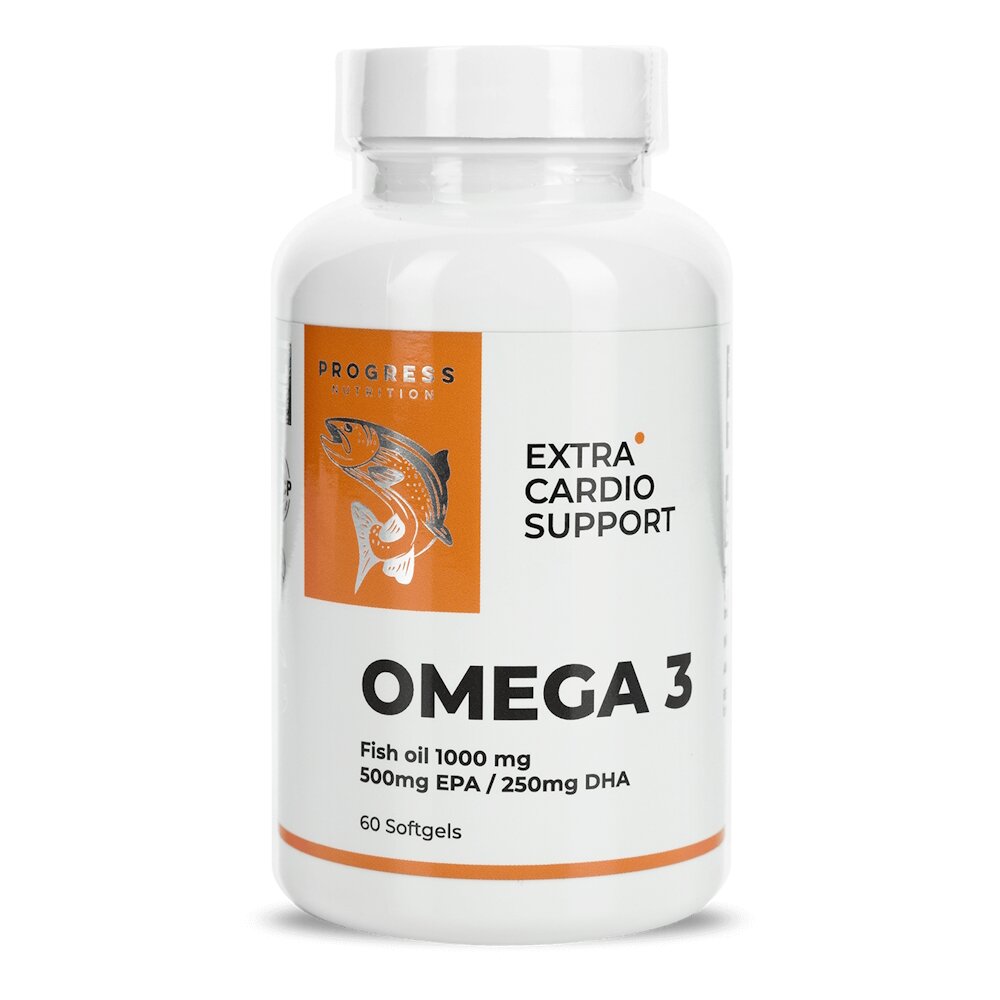 Омега-3 Progress Nutrition Omega 3 Extra, 60 капсул для підтримки серцево-судинної системи