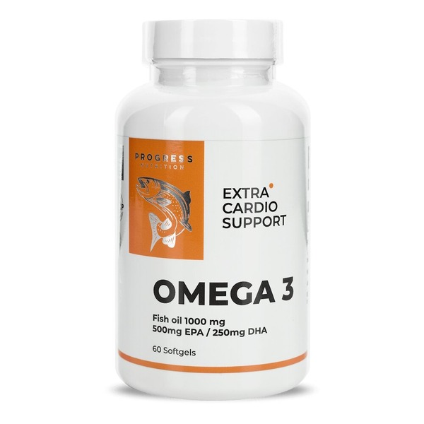 Омега-3 Progress Nutrition Omega 3 Extra, 60 капсул для поддержки сердечно-сосудистой системы