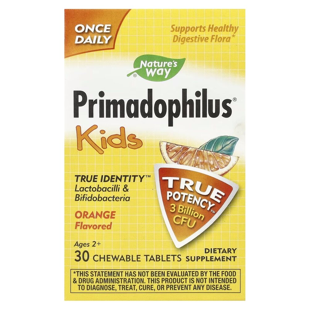 Пробиотическая смесь Nature's Way Primadophilus Kids 3 Billion CFU, 30 жевательных таблеток