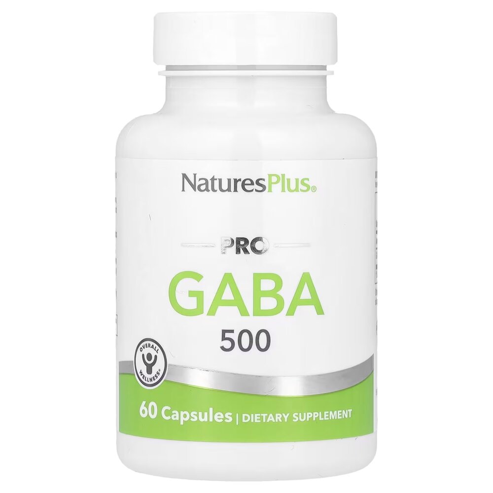 Гамма-аміномасляна кислота Natures Plus PRO GABA 500 mg, 60 капсул для підтримки нервової системи