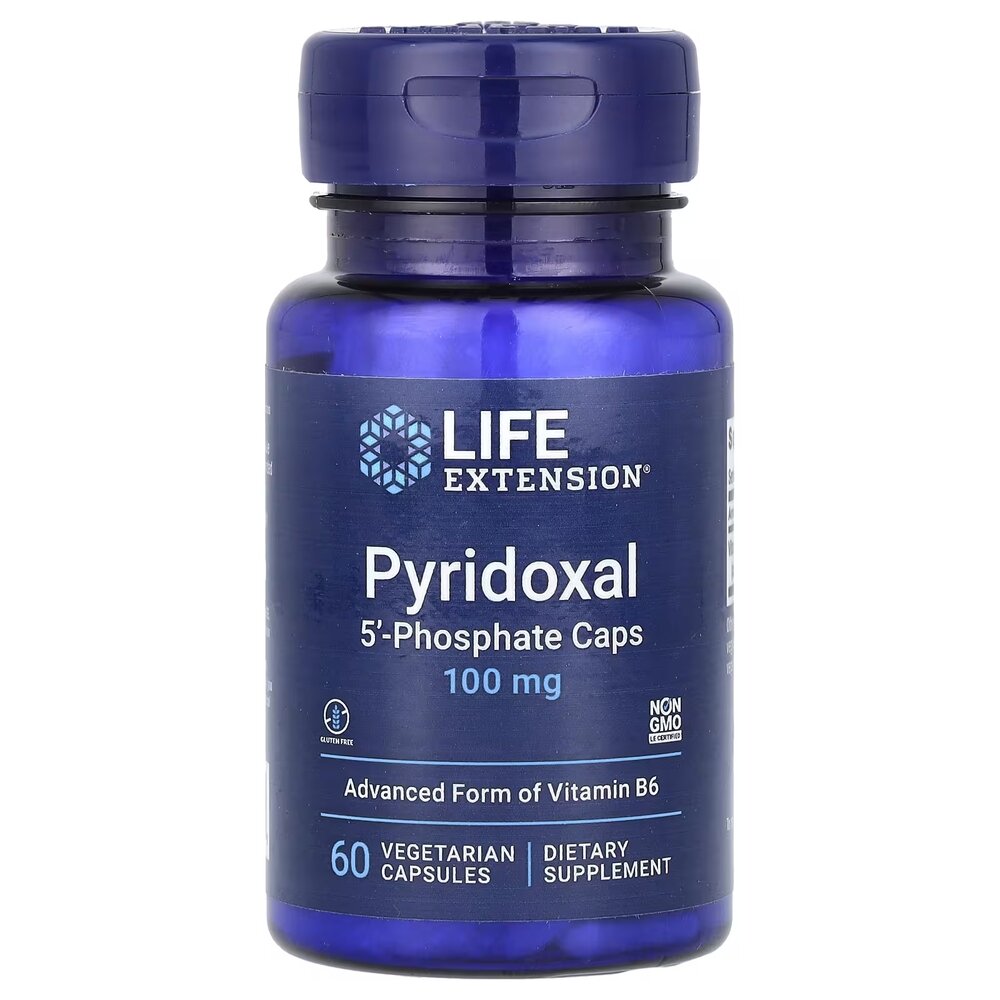 Витамин B6 Life Extension Pyridoxal 5'-Phosphate 100 mg, 60 вегакапсул