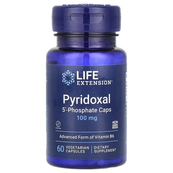 Вітамін B6 Life Extension Pyridoxal 5'-Phosphate 100 mg, 60 вегакапсул