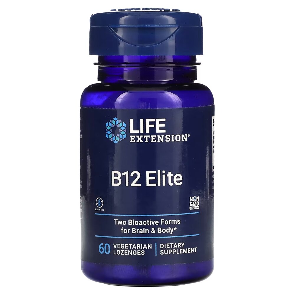 Витамин В12 Life Extension Vitamin B12 Elite, 60 пастилок для поддержки нервной системы