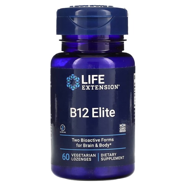 Витамин В12 Life Extension Vitamin B12 Elite, 60 пастилок для поддержки нервной системы
