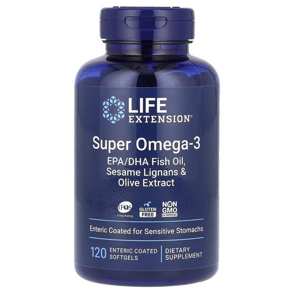 Омега-3 Life Extension Super Omega-3 Plus, 120 капсул для підтримки серця та мозку