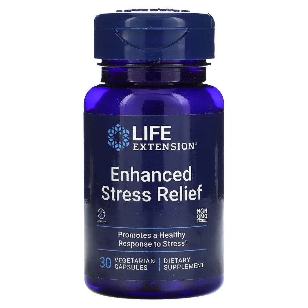 Экстракт мелиссы Life Extension Enhanced Stress Relief, 30 вегакапсул для поддержки эмоционального баланса