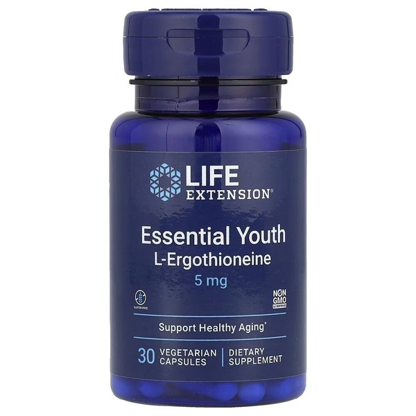 Экстракт мелиссы и L-теанин Life Extension Essential Youth L-Ergothioneine 5 mg, 30 вегакапсул