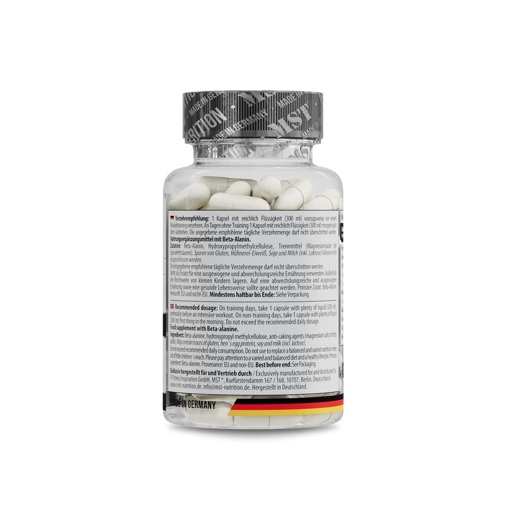 Бета-аланін MST Nutrition Beta-Alanine, 60 капсул для підтримки м'язів. Фото 3
