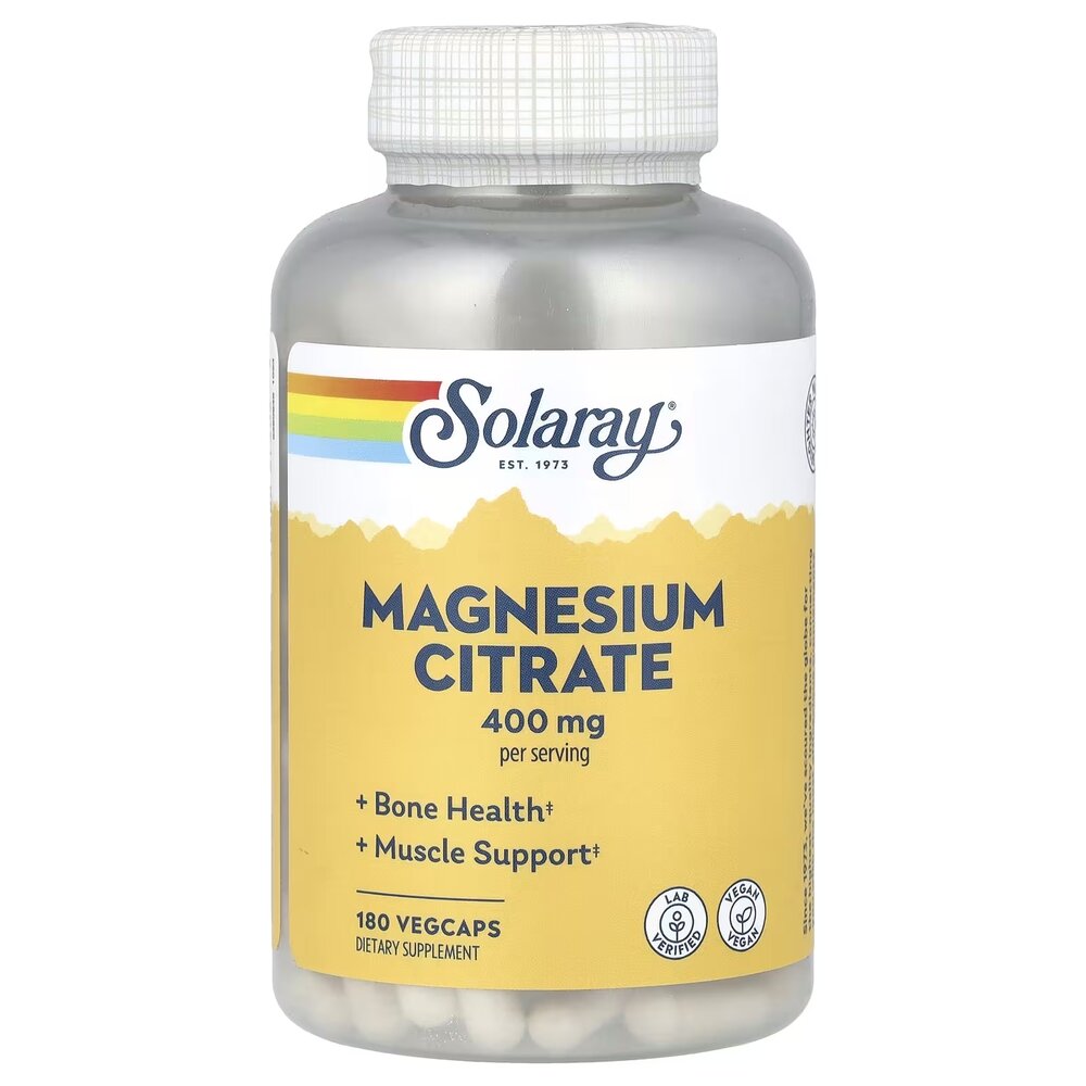 Магній цитрат Solaray Magnesium Citrate 400 mg, 90 вегакапсул