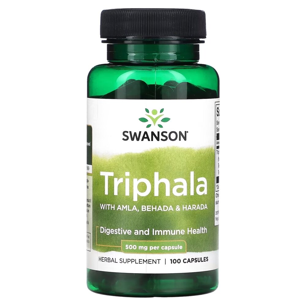 Трифала Swanson Triphala 500 mg, 100 капсул для підтримки травної системи