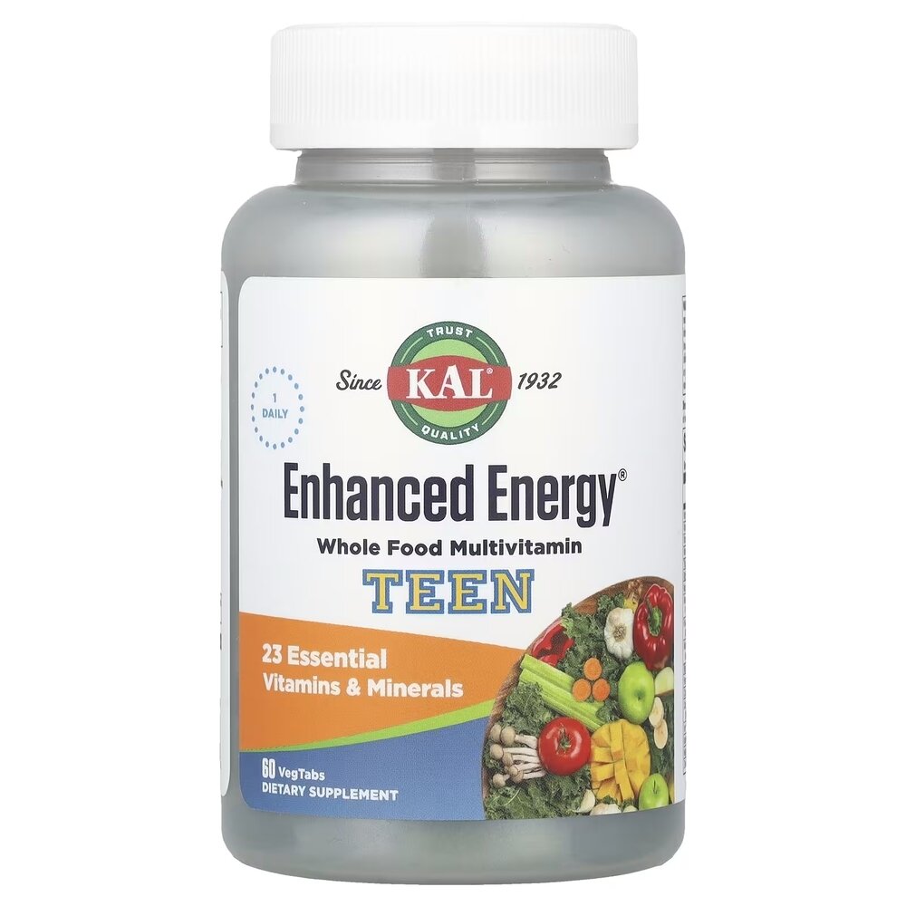 Комплексний препарат KAL Enhanced Energy Teen, 60 вегатаблеток для підлітків