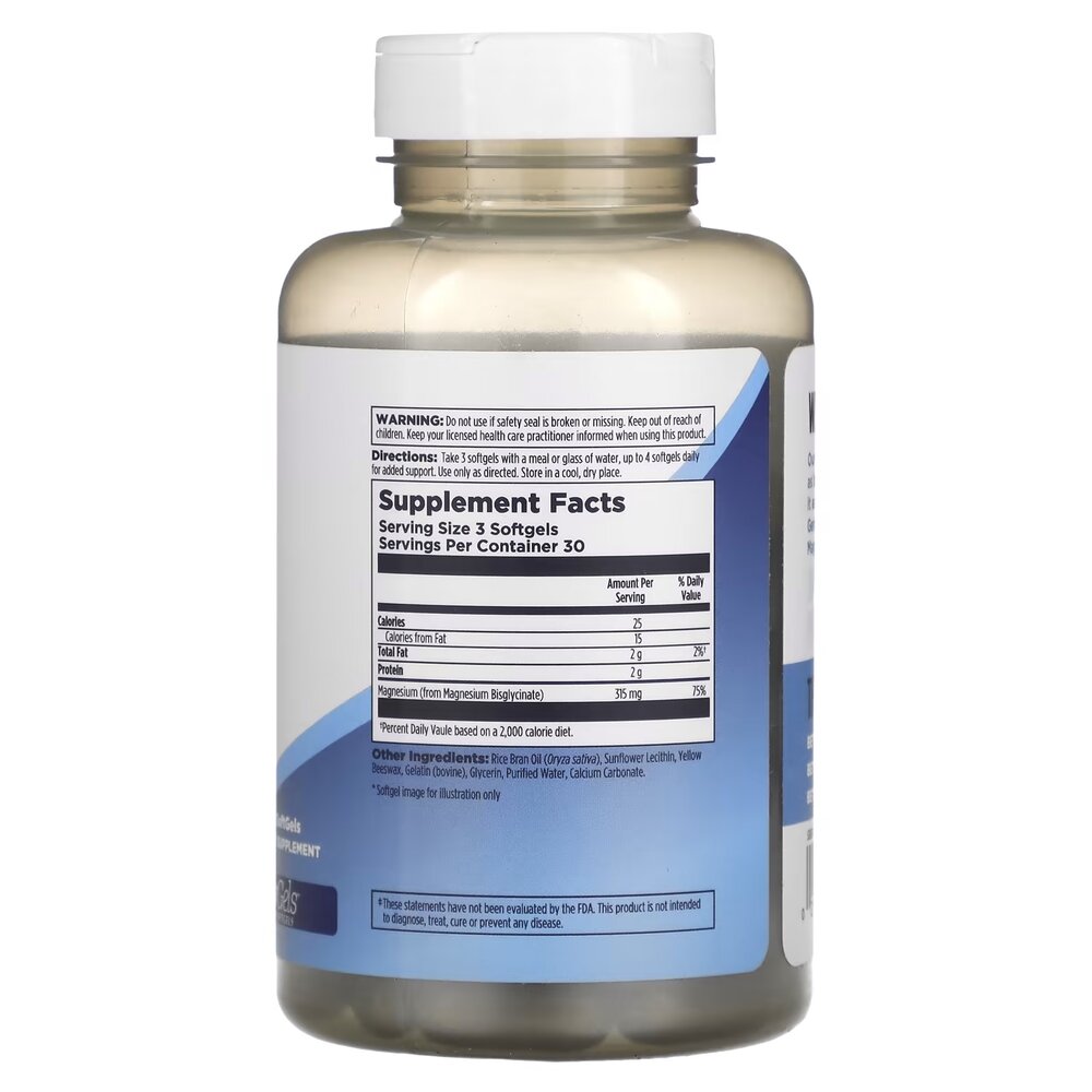 Магній гліцинат KAL Magnesium Glycinate 315 mg, 90 таблеток для підтримки м'язів, кісток та нервової системи. Фото 2