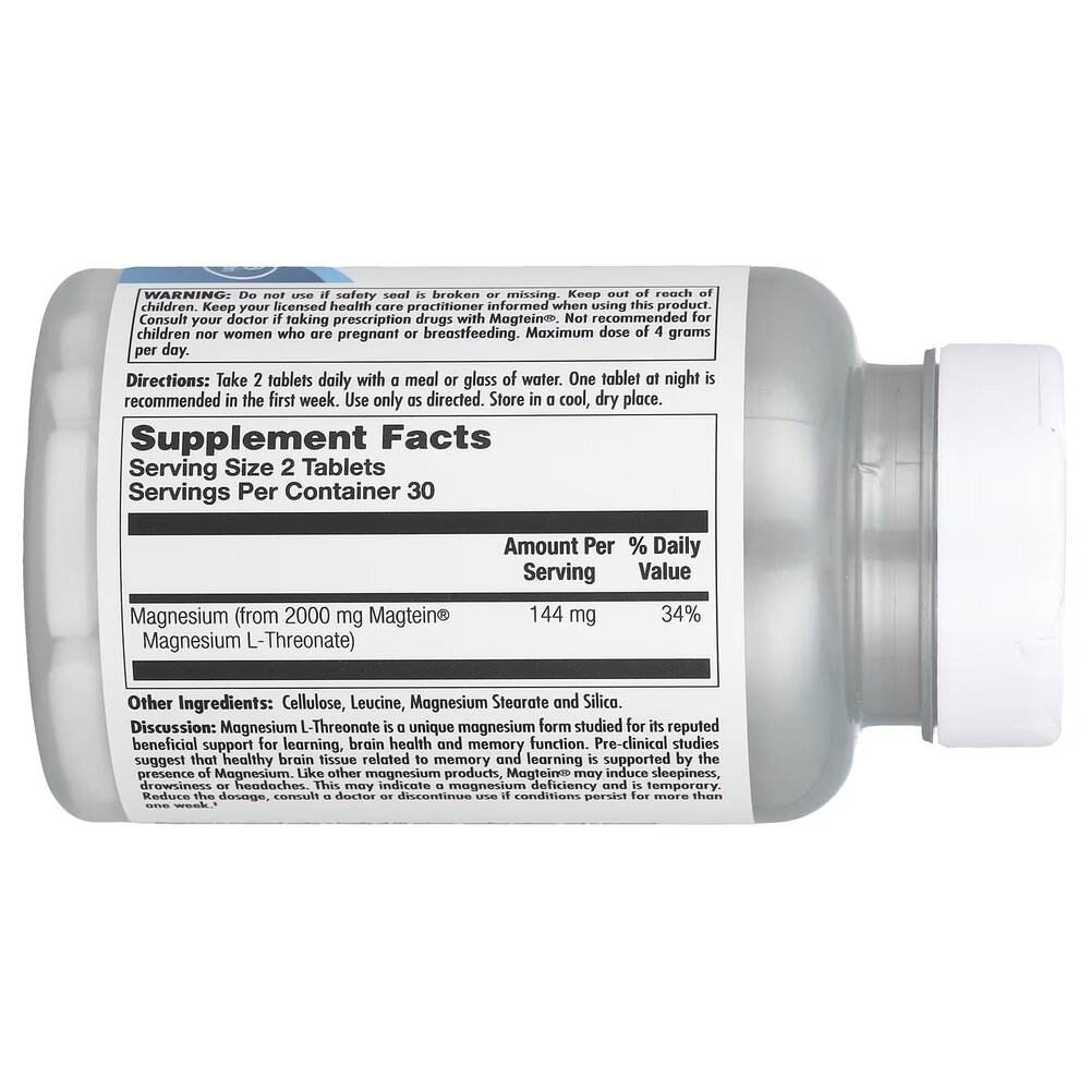 Магній L-треонат KAL Think Magnesium L-Threonate, 60 таблеток. Фото 2