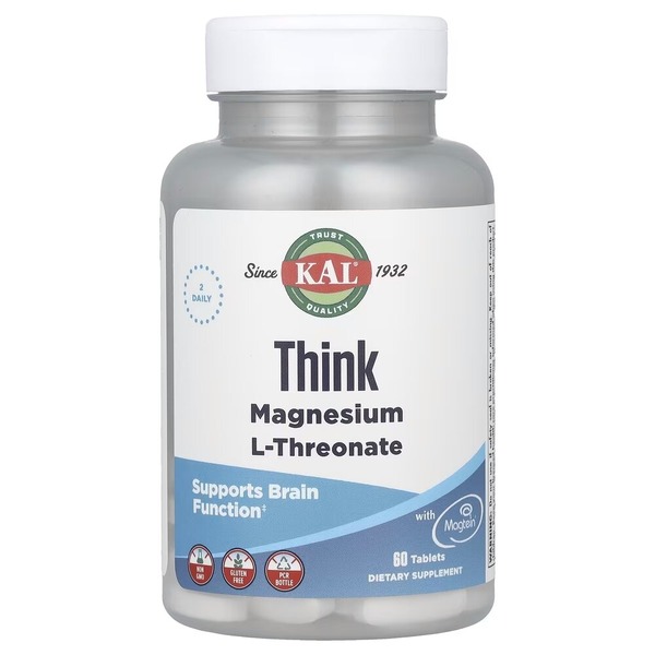 Магній L-треонат KAL Think Magnesium L-Threonate, 60 таблеток