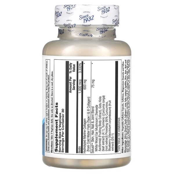 Гідролізований морський колаген KAL Clinical Youth Collagen, 60 вегакапсул для підтримки шкіри, волосся, нігтів та суглобів. Фото 2