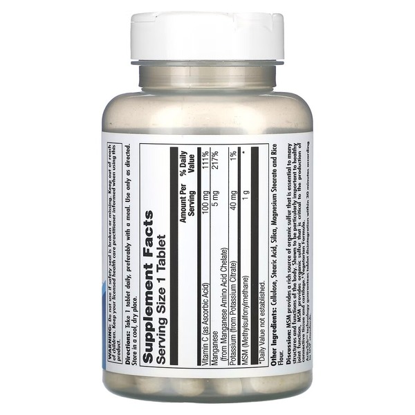 Метилсульфонилметан KAL MSM 1000 mg, 80 таблеток для поддержки суставов и кожи. Фото 2