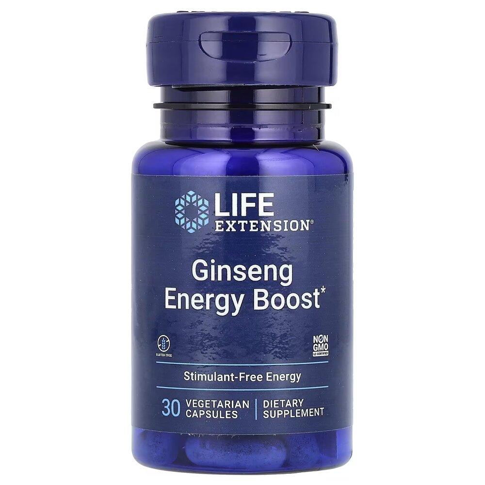 Екстракти кордицепсу та женьшеню Life Extension Ginseng Energy Boost, 30 вегакапсул для підтримки життєвої активності