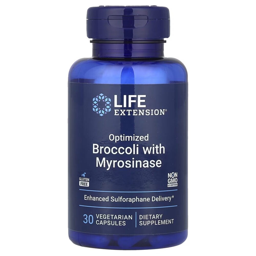Екстракт насіння броколі та мірозиназа Life Extension Optimized Broccoli and Myrosinase, 30 вегакапсул