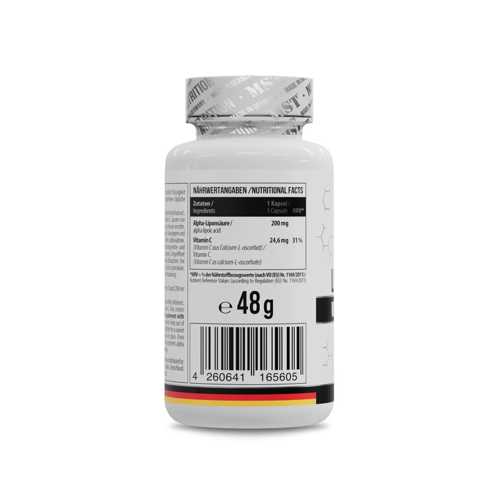 Альфа-липоевая кислота MST Nutrition Alpha Lipoic Acid, 60 капсул с витамином С. Фото 2