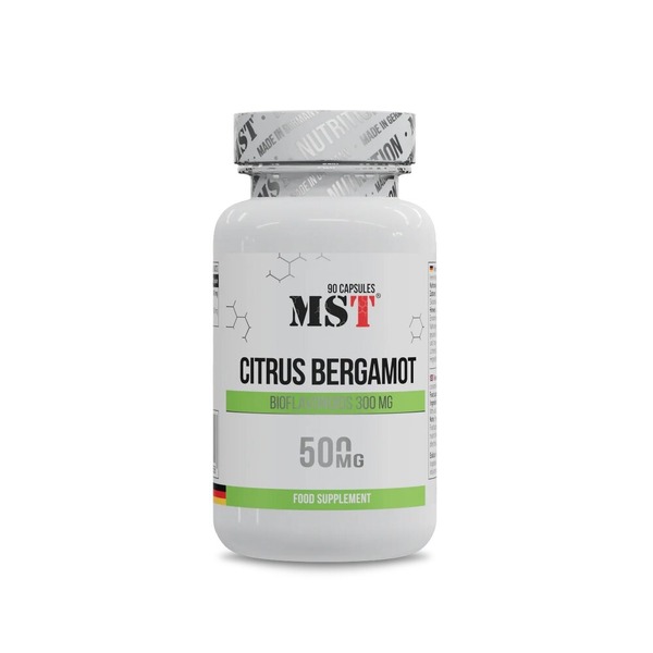 Экстракт плодов бергамота MST Nutrition Citrus Bergamot, 90 капсул для поддержки сердечно-сосудистой системы