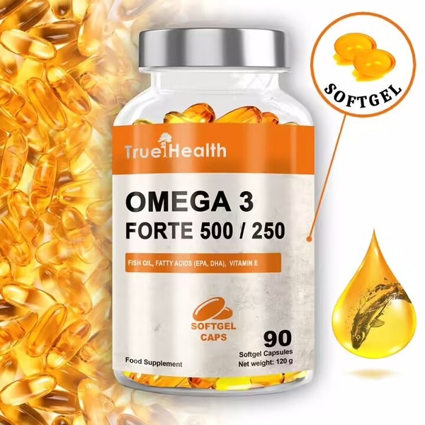 Риб'ячий жир True Health Omega 3 Forte 500/250, 90 капсул. Фото 2