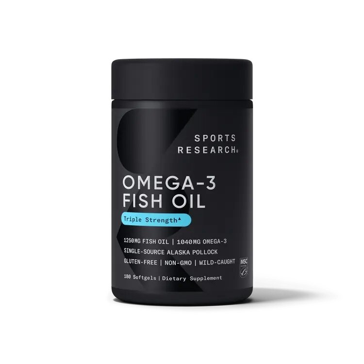 Риб'ячий жир Sports Research Omega-3 Fish Oil 1250 mg Triple Strength, 180 капсул